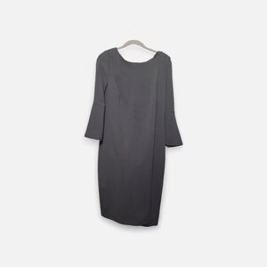 Calvin Klein Charcoal Gray Long-Sleeve Shift Dress